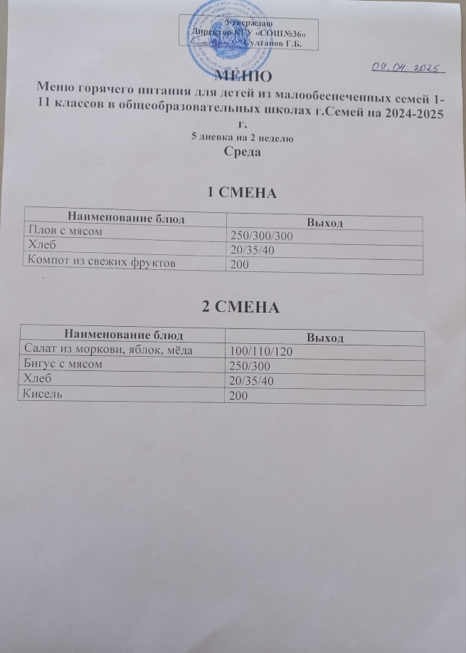 Ас мәзірі